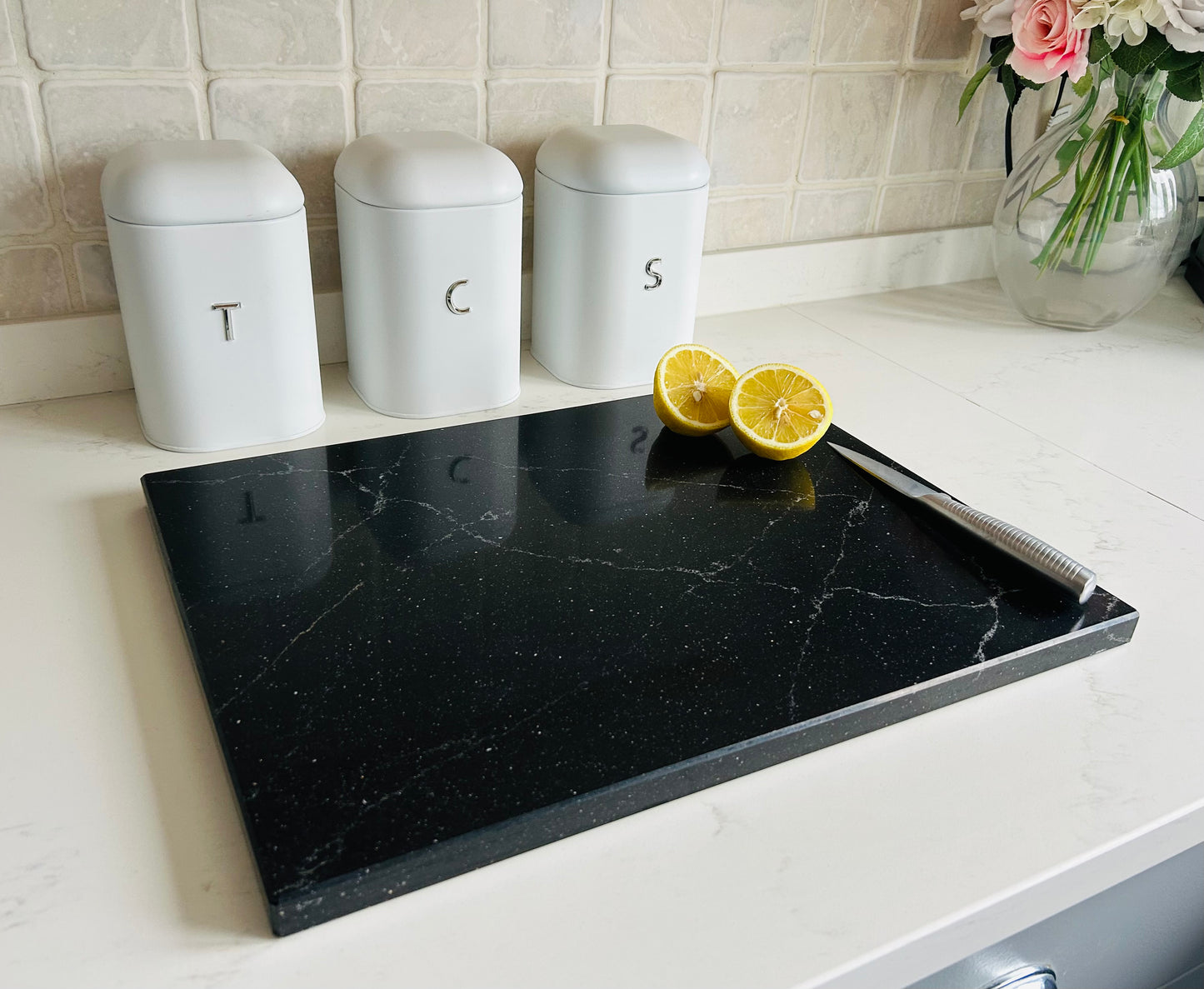 Unique Portoro Quartz Stone Chopping Board