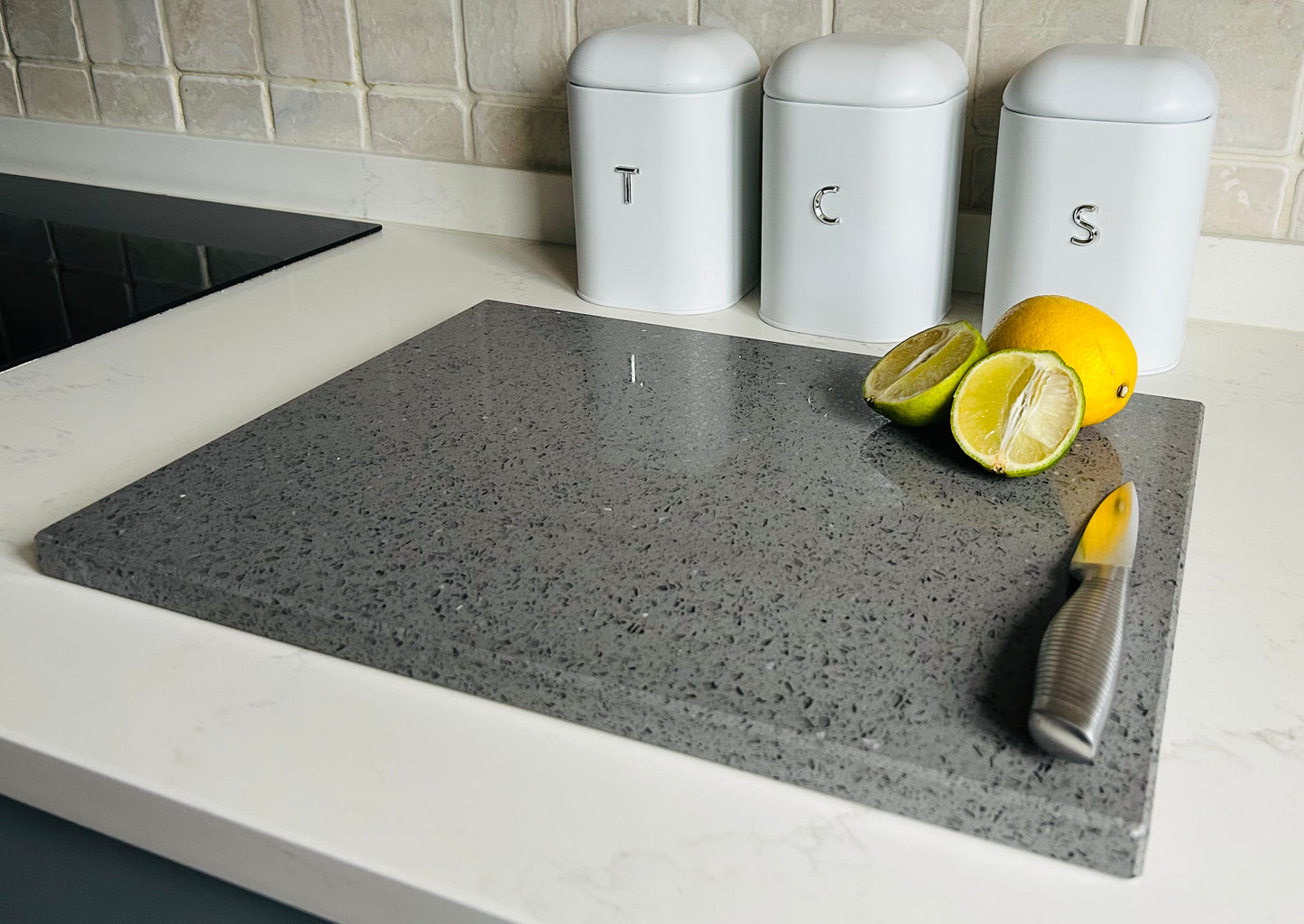 Grey Mirror Quartz Stone Chopping Board