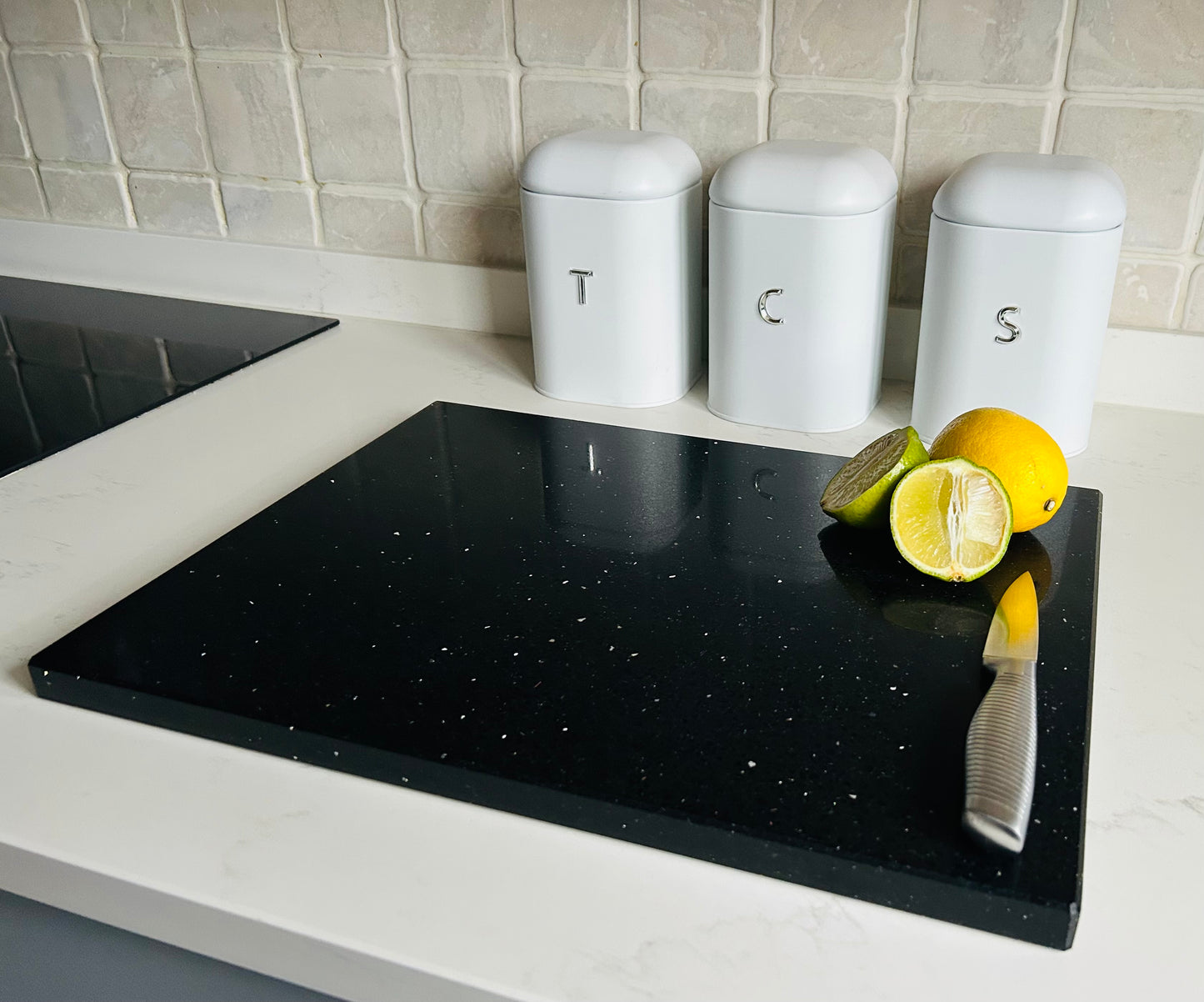 Black Mirror Quartz Stone Chopping Board