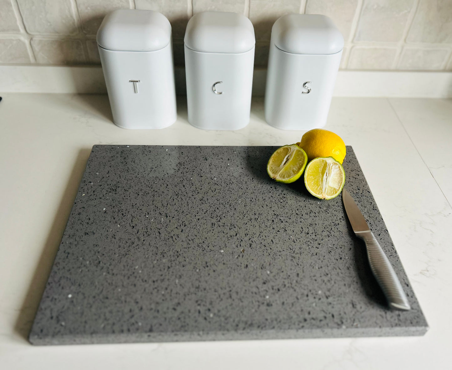 Grey Mirror Quartz Stone Chopping Board