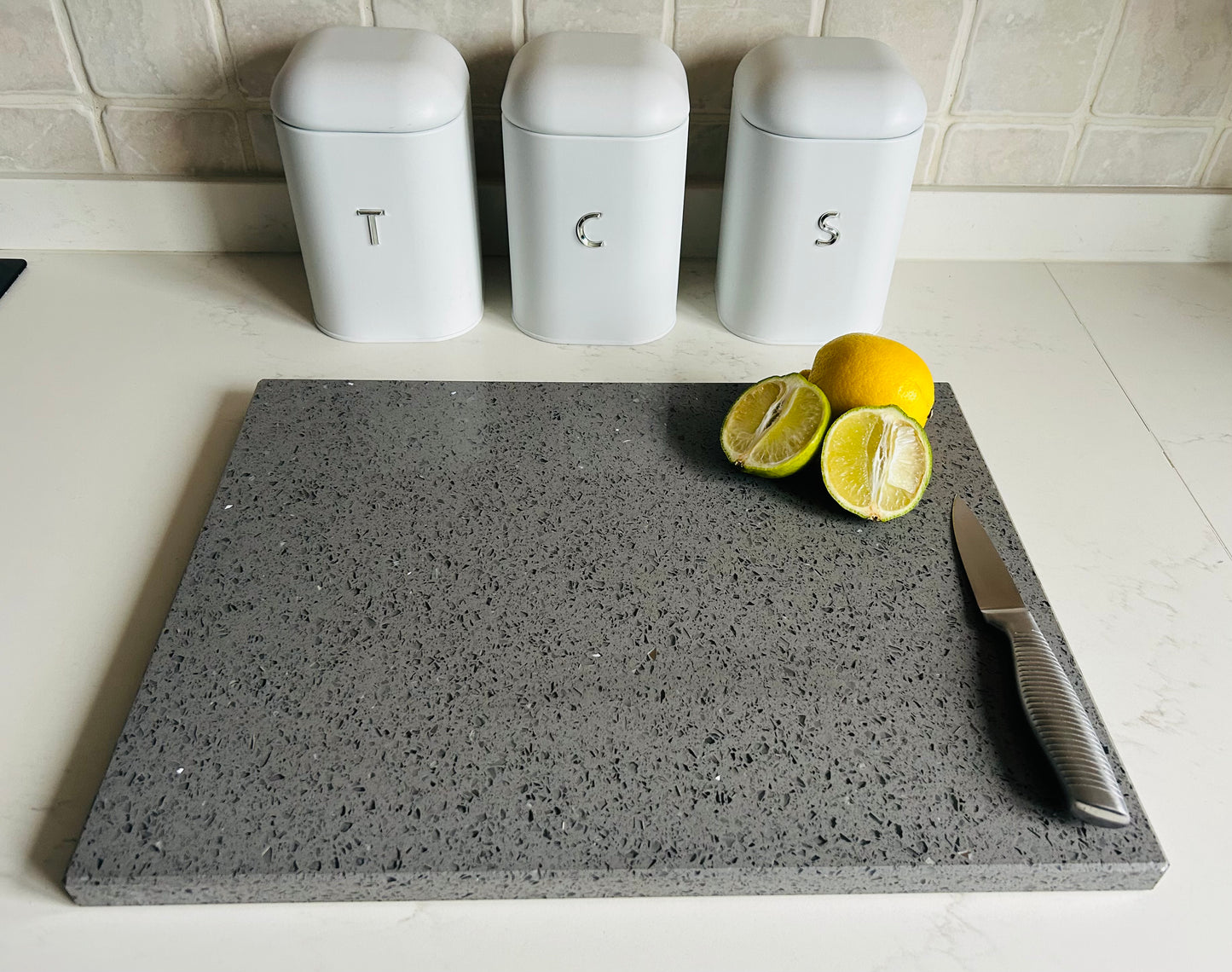 Grey Mirror Quartz Stone Chopping Board