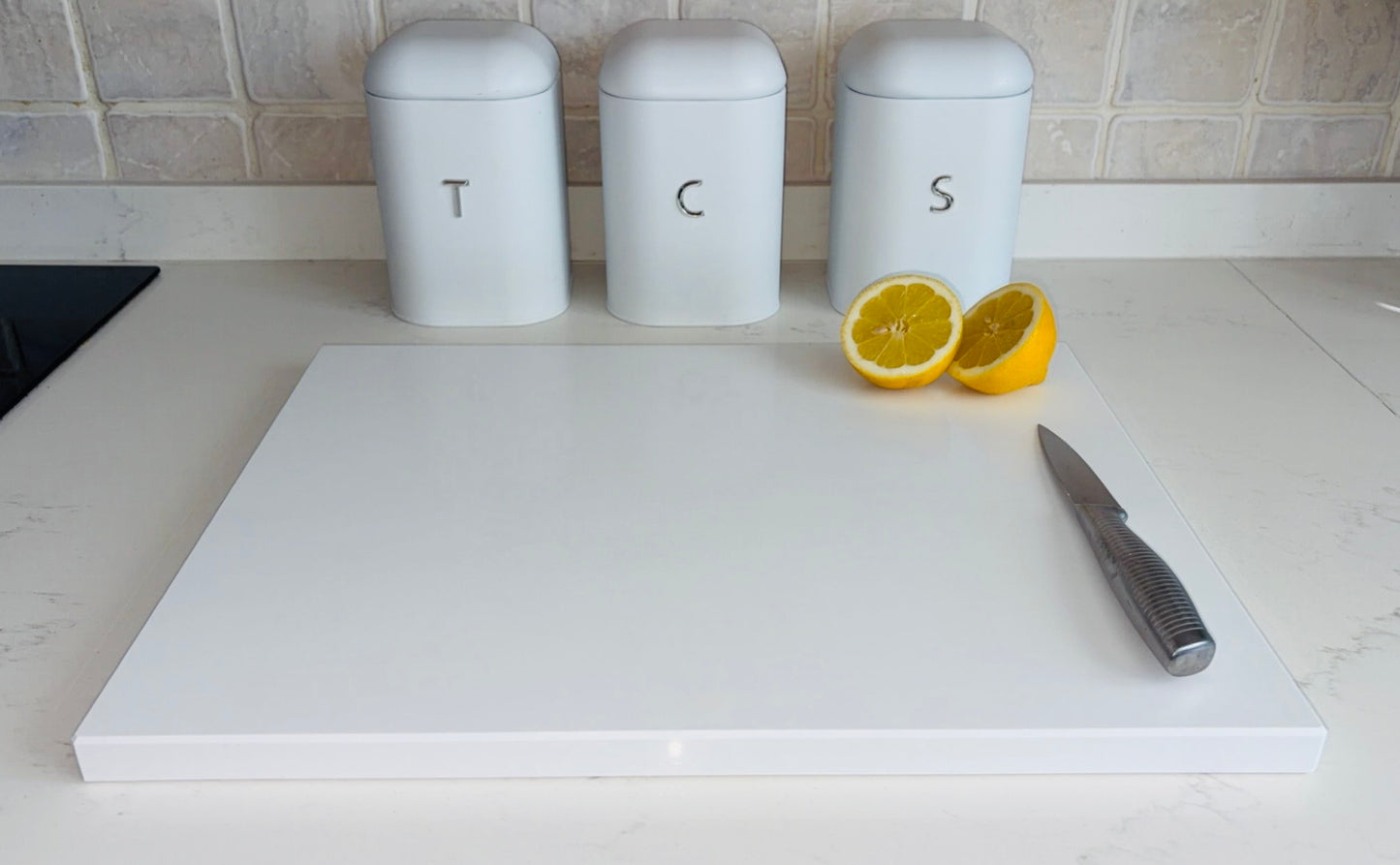 Pure White Quartz Stone Chopping Board