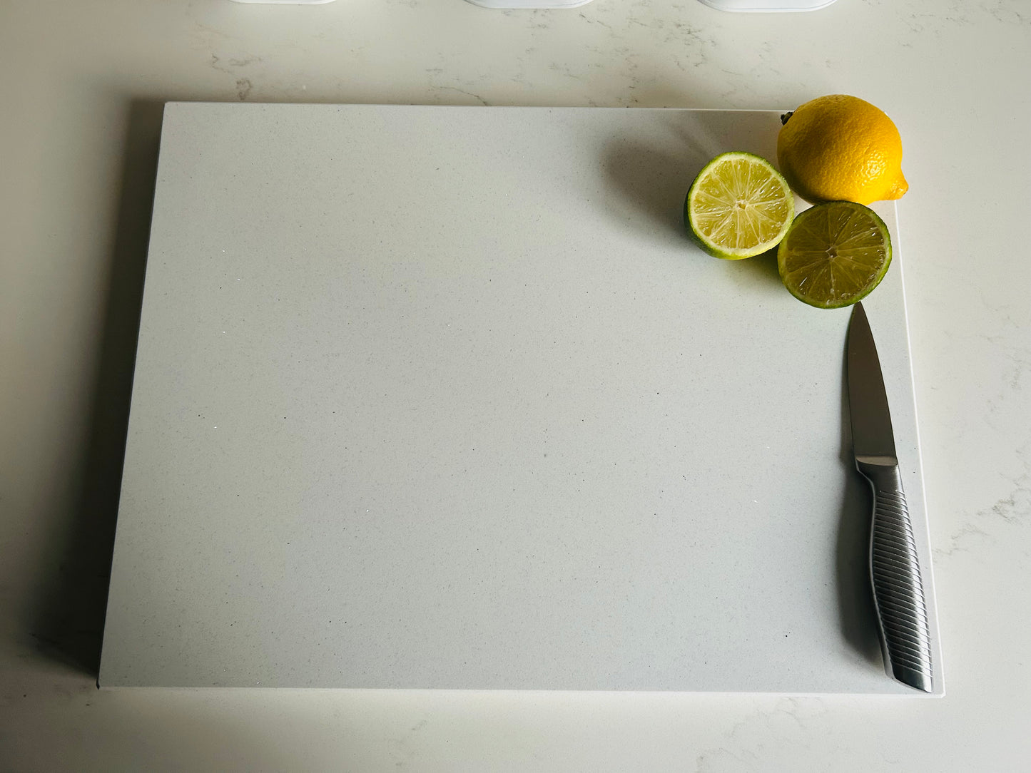 White Shimmer Quartz Stone Chopping Board