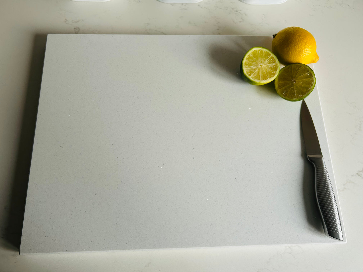 White Shimmer Quartz Stone Chopping Board