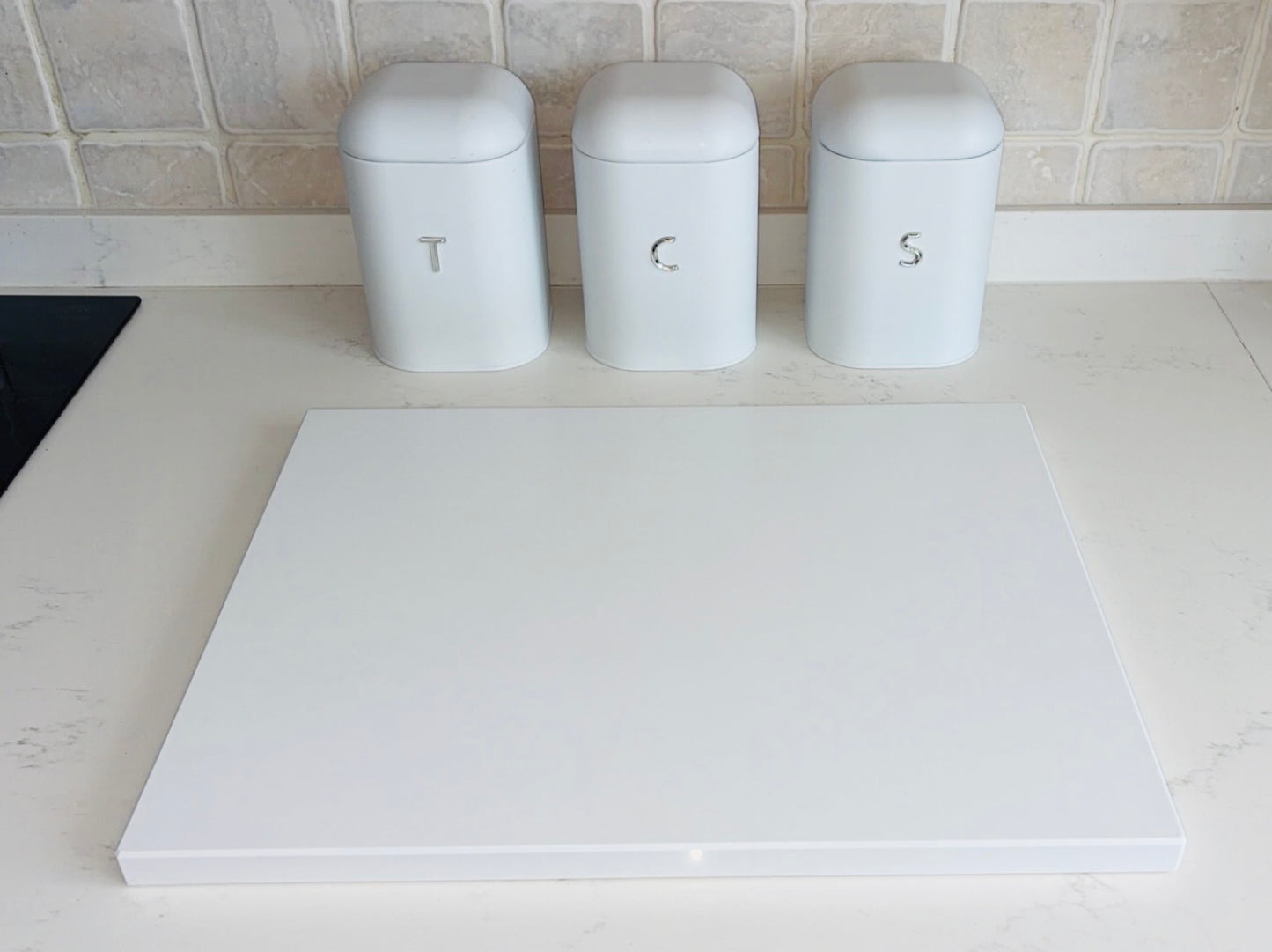 Pure White Quartz Stone Chopping Board
