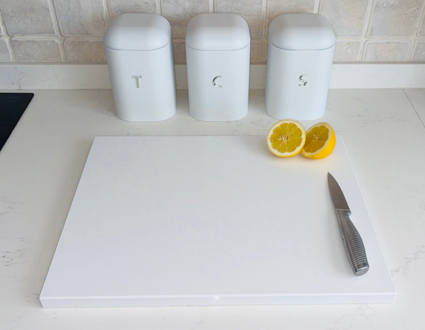 Pure White Quartz Stone Chopping Board