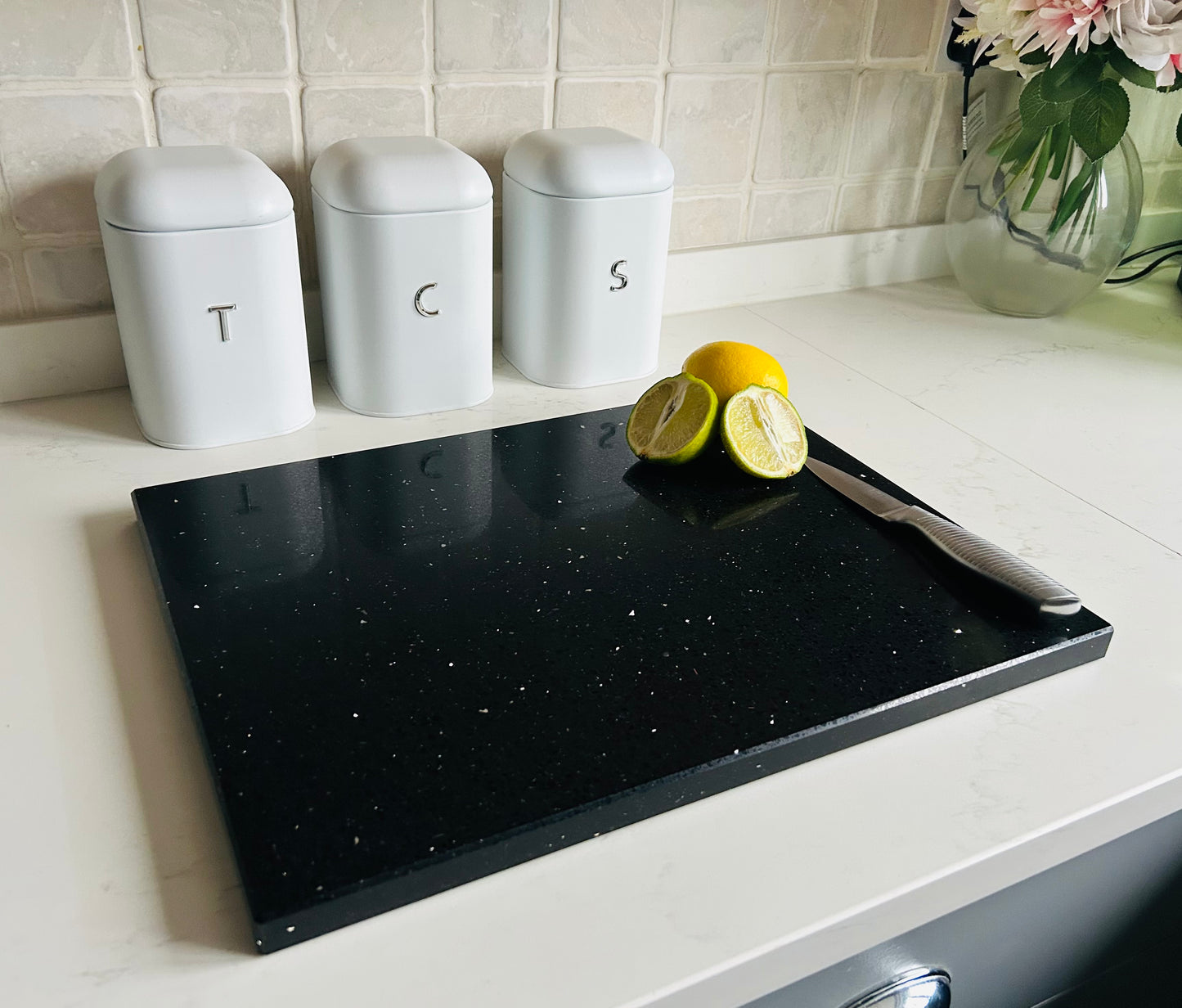 Black Mirror Quartz Stone Chopping Board