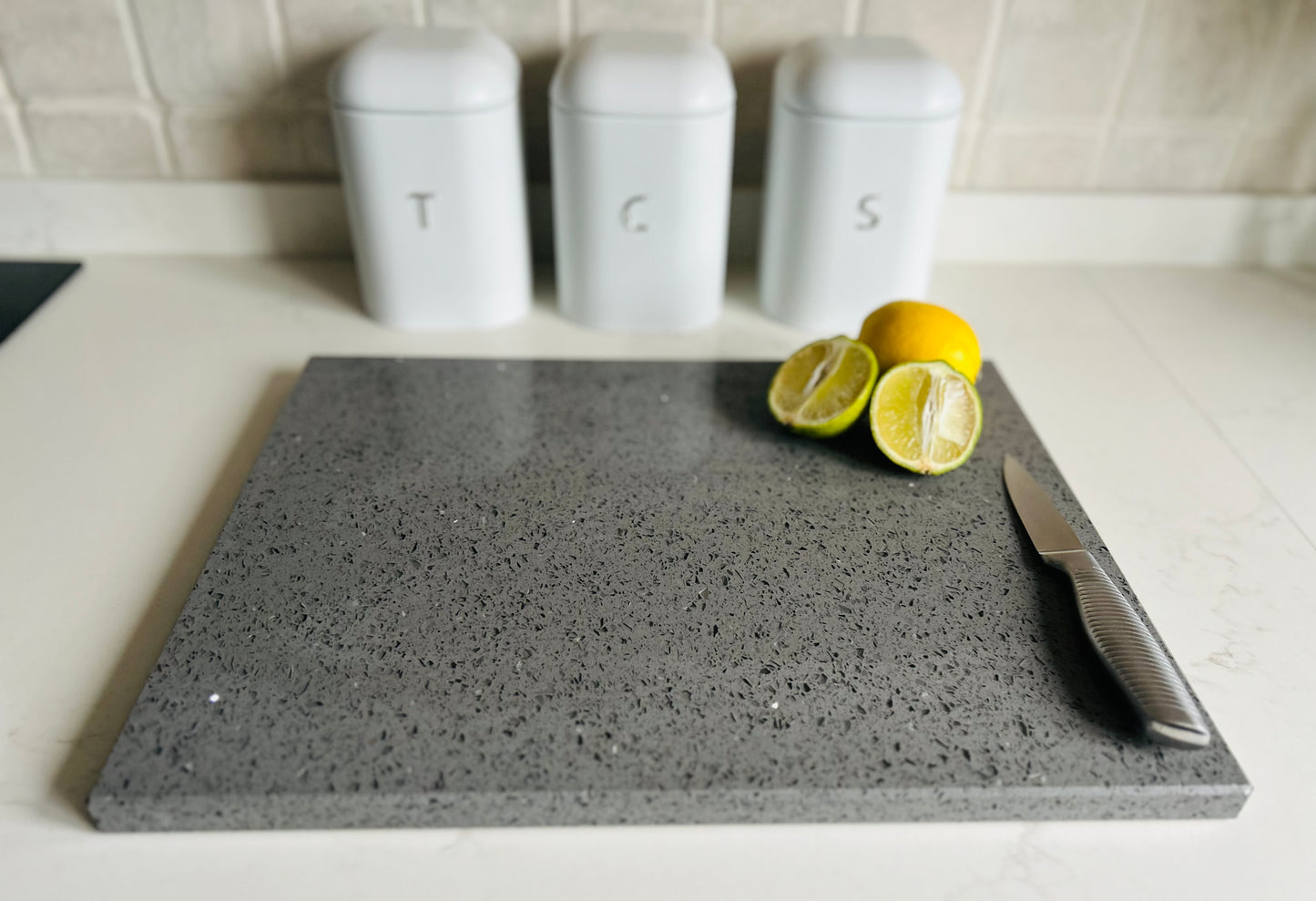 Grey Mirror Quartz Stone Chopping Board