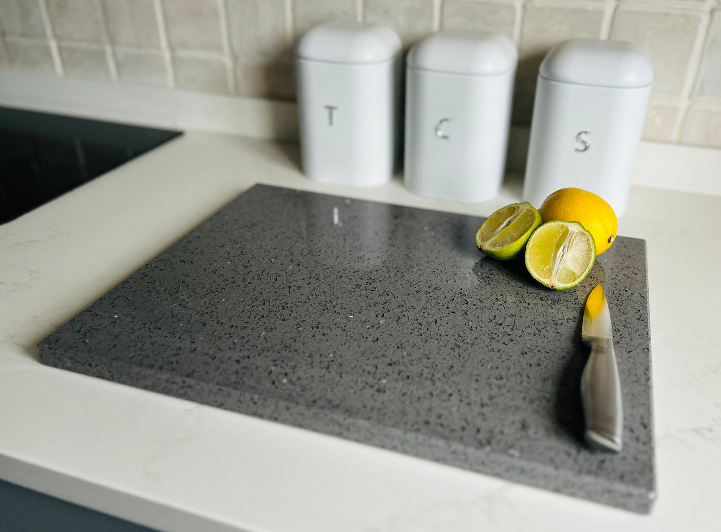 Grey Mirror Quartz Stone Chopping Board