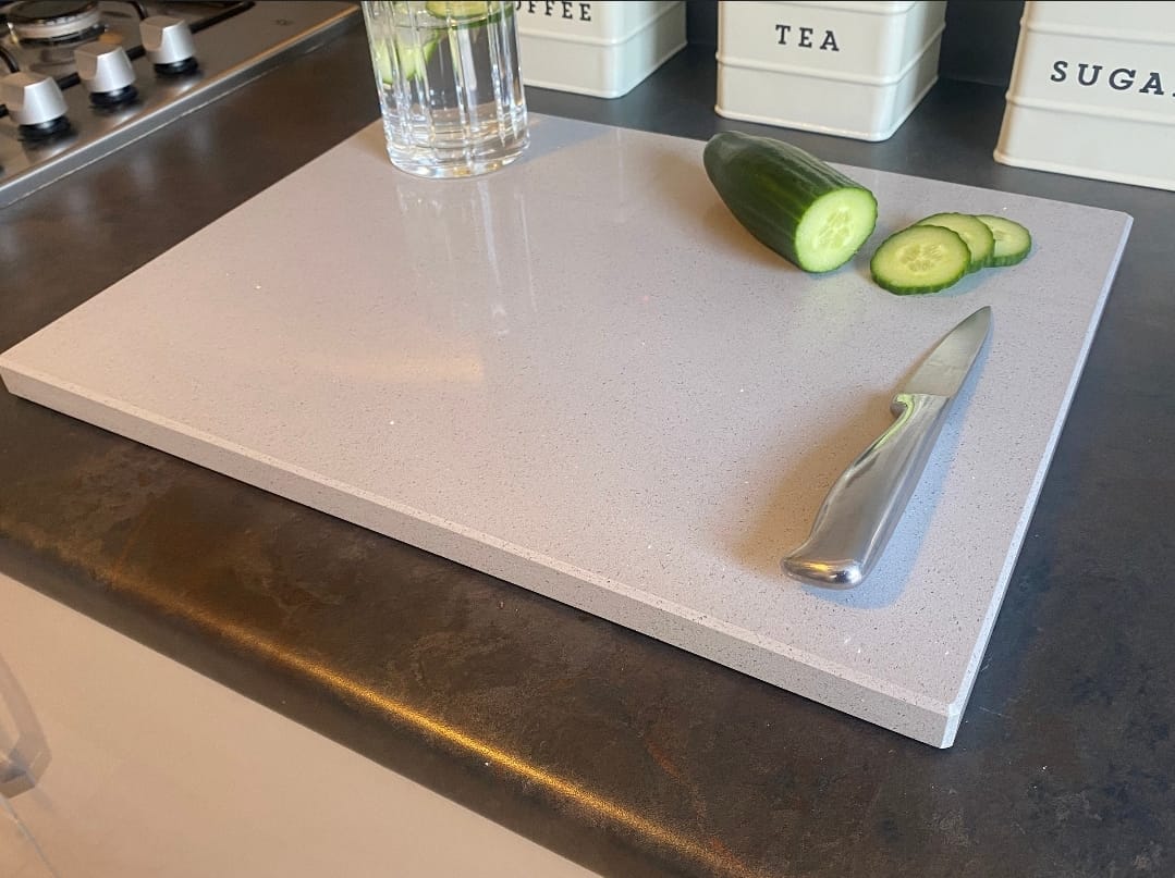 Grey Shimmer Quartz Stone Chopping Board