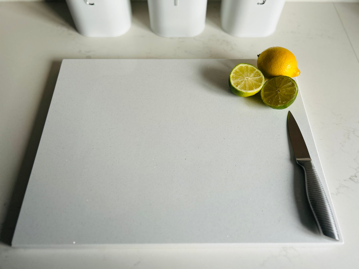 White Shimmer Quartz Stone Chopping Board