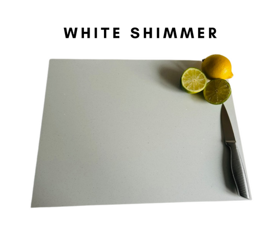 White Shimmer Quartz Stone Chopping Board