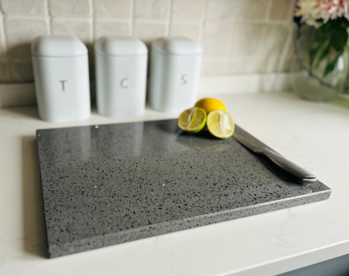 Grey Mirror Quartz Stone Chopping Board